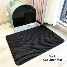 1片EVA猫砂垫 - 多种尺寸可选。双层一体式单孔可水洗猫砂收集垫，适合室内猫咪家庭使用。 - 黑色 - 查看 14