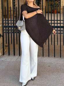 Fashionable & Elegant Loose Knit Shawl Cardigan, Women, Oversized Fit, Lightweight, Very Stylish, Suitable Spring/Summer Daily Wear, Casual Travel, Beach In Various Styles - màu xanh lá - Xem 3