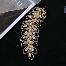 1 peça de elegante tiara feminina de luxo em dourado champanhe com penas e strass, acessório de cabelo sofisticado para noivas e casamentos, versátil para ocasiões formais, verão, praia, festas e aniversários. - Ouro - Ver 3