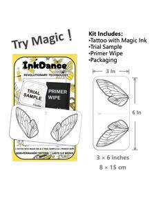 1 Set "Fairy Cicada Wing" Temporary Tattoo, Semi-Permanent Tattoo, 3 Sheets (1 Paper), Durable Realistic Tattoo Appearance, Plant-Based Material D326 - Black - View 3