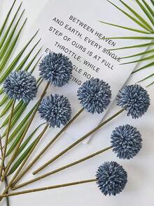8/16pcs Artificial Chrysanthemum Ball Flowers Dandelion Hydrangea Arrangement Bouquet Present Friends Bridal Wedding Bouquet Decor Home Office Coffee House Party Wedding Decoration - 霧霾藍 - 查看 11