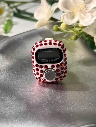 Rhinestone Finger Counter, Precise Digital Display, Ring Design, Hands-Free, Multifunctional Counter Tool For Chanting, Inventory, Exercise, Fashion Rhinestone Decor
