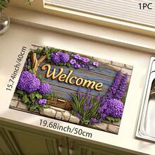 1pc Lavender Welcome Floral Print Absorbent Mat/Drying Mat For Coffee Maker, Dishes - Absorbent Polyester Desktop Protective Mat With Rubber Anti-Slip Pad, For Kitchen Counter Decor, Home Bar And Dining Table - Multicolor - View 14