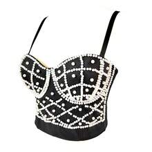 Black Background With White Beads