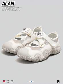 Alan Vincent[Free Return]Summer New Hollow Breathable Women's Shoes, Ladies' Trekking Shoes, Comfortable Lightweight Fashionable Hook And Loop Outdoor Sandals - Grey - View 2