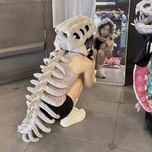 Dinosaur Skeleton Costume Set, Interesting Skeleton Dress - Grey - View 7