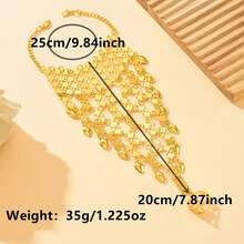 1 pieza Brazalete vintage con borlas de estilo de Oriente Medio, accesorio de danza exótica, artículo de moda para eventos y fiestas, verano, playa, boda - Dorado - Ver 9
