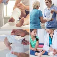 8/16 cuộn băng gạc co giãn, thoáng khí, kiểu quấn xác ướp, thích hợp cho tay, chân, eo, v.v. Thiết kế co giãn đàn hồi. - Trắng - Xem 3