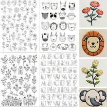 Washable Soluble Embroidery Stabilizer, Cute Animal & Floral Pattern DIY Hand Embroidery For Beginners, Pre-Printed Water-Soluble Embroidery Pattern Stabilizer - A247 - View 6