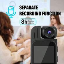 1pc 1080p Mini Body Camera 1.3inch Screen 180° Rotatable Lens Body Mounted Camera Small Portable IR Night Vision Body Camera Camera Bike - Black - View 6