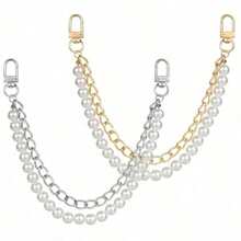 Fashionable Handbag With Beaded Vintage And Minimalist Faux Pearl Alloy Buckle Chain Gifts For Women - Multicolor - View 6