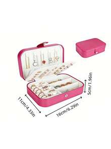 1 pezzo Portatile Scatola Portagioie da Viaggio, Mini Organizer per Gioielli, Piccolo Espositore Multifunzione per Anelli e Scatola Portagioielli, Adatto per Orecchini, Collane, Pendenti. Questa è una Scatola Portagioie Impermeabile in Poliestere con Grande Capacità, Un Elegante Confezione Regalo, Molto Adatta per Esposizione Quotidiana di Gioielli e Trasporto Portatile. - Multicolore - Visualizzare 8