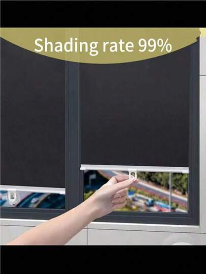 Roller Blinds With Suction Cup Blackout Bathroom Curtains Blind Window Pleats Drill Rolls Terrace Decoration Drilling Bedroom