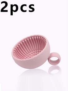 2pcs Portable Silicone Makeup Brush Cleaning Bowl With Cleaning Mat - Foldable Travel Size, Odorless, Suitable For All Makeup Brushes (Face, Eye, Blush), Quick Drying, - Solid Color - View 19