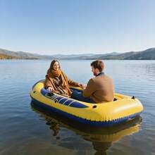 1pc Extra Large Inflatable Boat, Outdoor Enthusiasts' Water Cruising Companion! Wide Boat Design Can Accommodate 2-3 People, Thick PVC Material Durable And Tear-Resistant. Whether Drifting On Lakes, Sightseeing On Rivers, Or Playing In The Sea, It Can Steadily Support You And Your Friends To Fully Enjoy The Water Activities. - Multicolor - View 12
