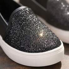Women's Casual Slip On Tennis Calce Facil Platform Offer! - 黑與白 - 查看 3