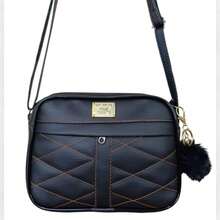 Women's Small Shoulder Bag, Reinforced Crossbody Bag + Keychain, Fashion Blogger Style - 黑色 - 查看 1