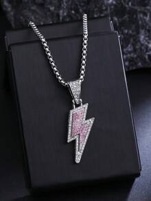 1 chiếc dây chuyền mới năm 2026, kiểu dáng thời trang Châu Âu và Mỹ, dây chuyền thép không gỉ không quá dài, quà tặng trang sức quyến rũ cho nam và nữ, trang sức mùa hè màu hồng bán sỉ, phù hợp đeo hàng ngày cho cả nam và nữ. - Dây chuyền tia chớp mới - Xem 17