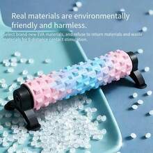 带支架的吸盘式瑜伽滚轴，肌肉放松，专业按摩，疏通泡沫轴 - 粉紅藍 - 查看 7