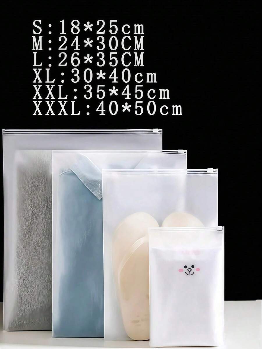 XZV 12/55个透明EVA/PE拉链袋，透明衣物收纳袋，旅行整理和换季衣物打包必备，便携式旅行鞋袋，节省空间防尘收纳袋，带拉链防潮鞋袋