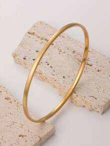 Brazalete de acero inoxidable chapado en oro de 18K con textura vintage y diseño de múltiples capas - Diseño de tono dorado lujoso adecuado para uso diario, fiestas y vestimenta formal - Dorado - Ver 10