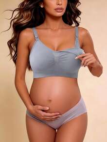 Hart & Haze 灰色哺乳文胸，配有免手持吸奶器，孕妇文胸 - 淺灰色 - 查看 6