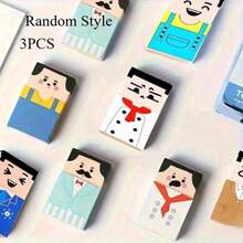 1个光头造型橡皮擦，这套造型独特的卡通趣味橡皮擦能为您的文具收藏增添乐趣。这些可爱的橡皮擦不仅是实用的书写工具，还能轻松开启话题。款式随机，非常适合开学季。文具，完美的学生奖励和百宝箱填充奖品，趣味橡皮擦，教室，可爱文具 - 彩色 - 查看 14