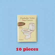 10pcs/30pcs/50pcs Dissolvable Disposable Toilet Seat Covers, Suitable For Outdoor, Travel, Flushable One-Time Toilet Seat Liners - Yellow - View 4