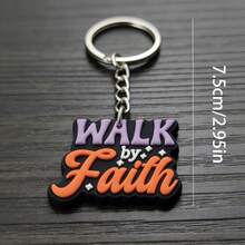 GCYCHENG 15 piezas Llavero con colgante de frase de Jesús en dibujos animados, colgante con forma de colores variados, llavero de goma suave, soporte creativo para llave de mochila - Multicolor - Ver 2