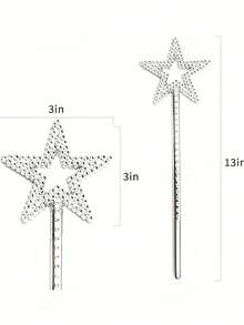 1pc Plastic Fairy Wand Star Wand Princess Angel Wand Birthday Party Wedding Christmas Cosplay Halloween Prop (May Deform During Transport, Please Do Not Buy If You Mind) 1/2/5/8pcs - Multicolor - View 3