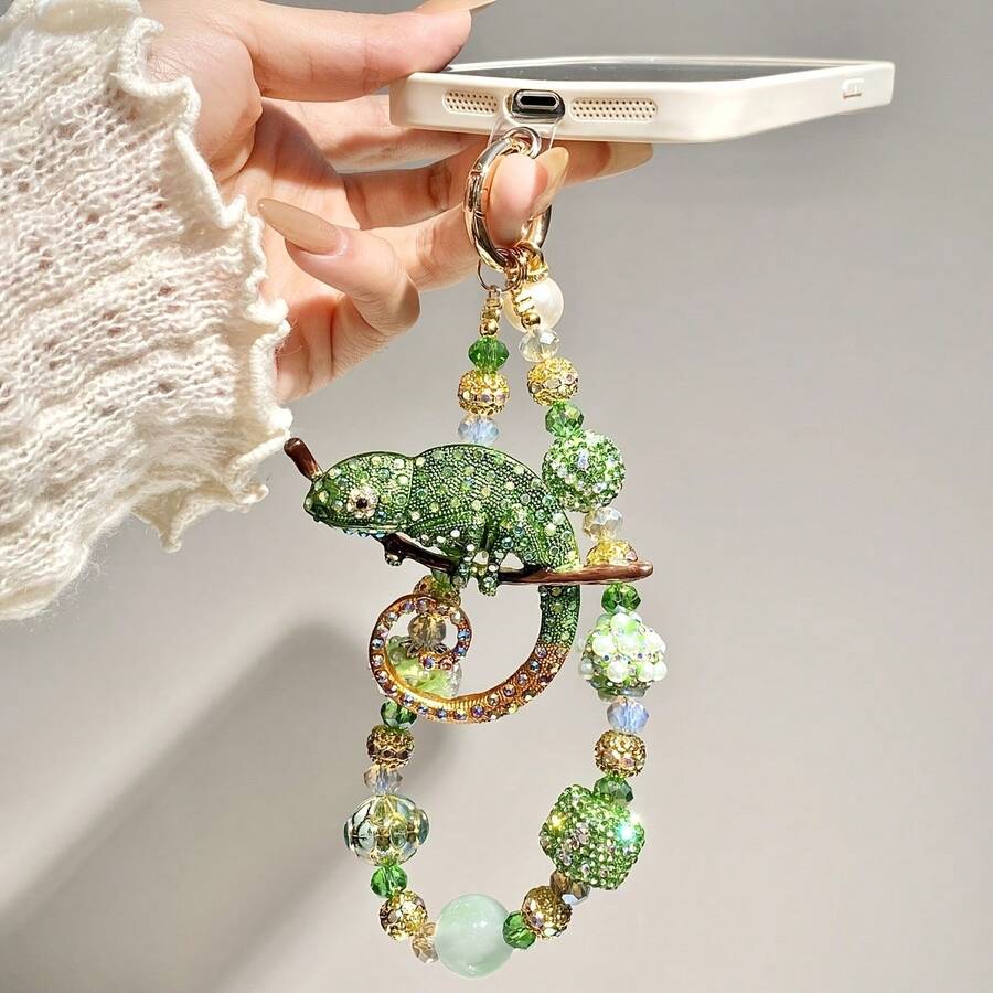 Green Phone Chain - Luxurious Dreamy Charm Beads, Unique Accessories Phones, Keychains, And Bags, Women - 綠色 - 查看 1