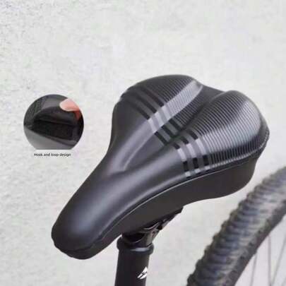 1pc Bicycle Seat Cover, PU Leather Anti-Hemorrhoid Mountain Bike Saddle Cushion, Super Soft Silicone Foam Seat Pad, Road Bike Riding Accessory