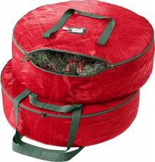 Heavy Duty 24-Inch Wreath Storage Bag, Waterproof Green Organizer Container For Christmas & Year-Round Holiday Decor Protection - Green - View 1