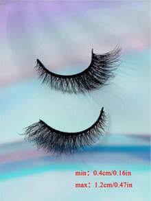 7对3D蓬松仿貂毛假睫毛，长度12毫米 - 黑色 - 查看 6