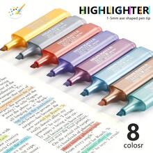 8-Color Metallic Glitter Highlighter Pen Set, Shiny Fluorescent Marker Pens, Quick-Drying & Smudge-Proof, 1-5mm Chisel Tip Comfortable Design, Suitable For Journaling, Advertising, Notes, Art Creation - Glitter Pen Neon - View 5