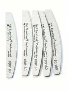 1pc 100/180 Grit Nail File, Double-Sided Emery Board, Washable Emery Board, Reusable Nail Polisher, Manicure Tool, Suitable For Natural Nails, Acrylic Nails, Home And Salon Use - Light Grey - View 2