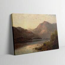 1 Stück gerahmtes/ungerahmtes stimmungsvolles vintage Bergfluss Schaf Leinwand Poster, retro Landschaftsmalerei, rustikale Wandkunst für Eingang, Flur, Cottagecore Dekoration, horizontal für Wohnung, Wohnzimmer, Schlafzimmer, moderne Heimdekoration - A - Übersicht 2