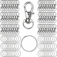 100PCS Keychain Hooks With 50pcs Key Rings 50pcs Swivel Lobster Claw Clasps For Keychain Clip Lanyard, Jewelry Making, Crafts - One Size - View 3