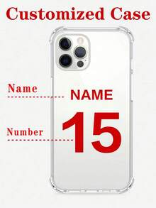 1pc Transparent Shockproof Customized Name Phone Case, Personalized DIY Design, Eternal And Fashionable Phone Cover, Suitable For S25 Ultra/S25 Plus/S25/S24 Ultra, 11/11 Pro/11 Pro Max/12/12 Pro/12 Mini/12 Pro Max/13/13 Pro/13 Pro Max/13 Mini/14/14 Plus/14 Pro/14 Pro Max/15/15 Plus/15 Pro/15 Max/16/16 Plus/16 Pro/16 Pro Max 16E, Android Phones - Clear - View 2