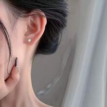 Đôi bông tai lấp lánh nhiều màu sắc được làm từ bạc sterling 925 dành cho nữ, thích hợp để đeo hàng ngày và làm quà tặng. - bông tai zircon óng ánh - Xem 6