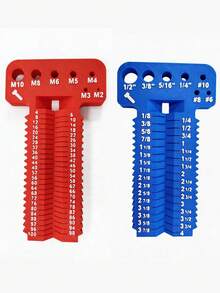 Dụng cụ đo ốc vít - Phiên bản hệ mét và hệ inch. Đo ốc vít từ cỡ #6 đến ½ inch (khoảng 1,59 - 12,7 mm), chiều dài từ 1/8 đến 4 inch (khoảng 3,18 - 101,6 mm). - B - Xem 7