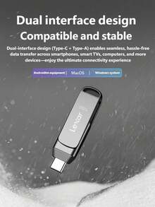 Lexar D400 USB 3.2 Dual-Interface Flash Drive 32GB 64GB 128GB USB-C And USB-A OTG Metal Memory Stick Up To 130MB/S For Android Phone Tablet PC Laptop - View 5