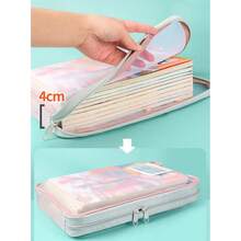 Must-Have For Students! A4 Subject Bag, 3-Layer Large Capacity Super Storage, Easy To Organize Exam Papers And Notes. L-Shaped Wide Opening, Convenient For Classroom Use. Transparent Mesh, Clear View For Study Room Organization. Subject Classification Organizer, Suitable For Exams And Daily Study, Say Goodbye To Messy Materials! - Multicolor - View 3