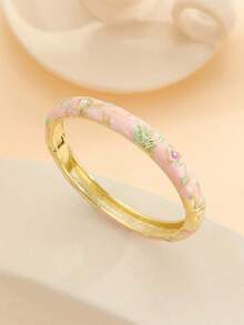 1pc Cloisonne Enamel Droplets Gold Plated Women's Bracelet - Hồng - Xem 3