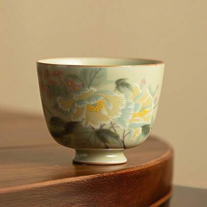 Cốc trà gốm sứ cao cấp Ru Kiln Master Cup 150ml, cốc trà Gongfu, cốc đơn, cốc trà cao cấp dùng trong gia đình, phù hợp cho phụ nữ.