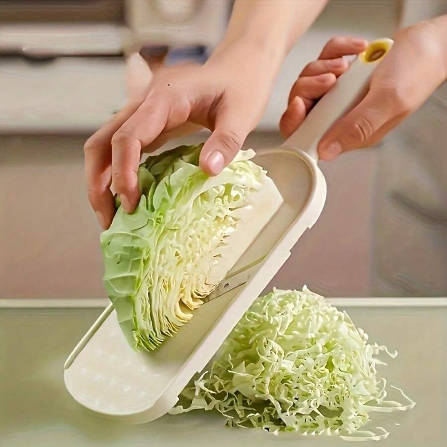 1 pieza Rebanador y rallador manual de vegetales de uso intensivo - Rallador de col multifuncional, pelador de limón/cáscara, herramienta de preparación de ensaladas - Diseño, sin necesidad de electricidad, accesorio de cocina compacto - Regalo ideal para cocineros domésticos y chefs profesionales, rebanador de vegetales - Multicolor - Ver 1