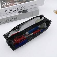 1 hộp đựng bút lưới trong suốt tối giản, dung tích lớn, thích hợp đựng bút bi, bút ký bài kiểm tra, bút bi và các vật dụng văn phòng phẩm khác cho học sinh, đồ dùng học tập, quà tặng nhỏ mùa tựu trường - Nhiều màu - Xem 5