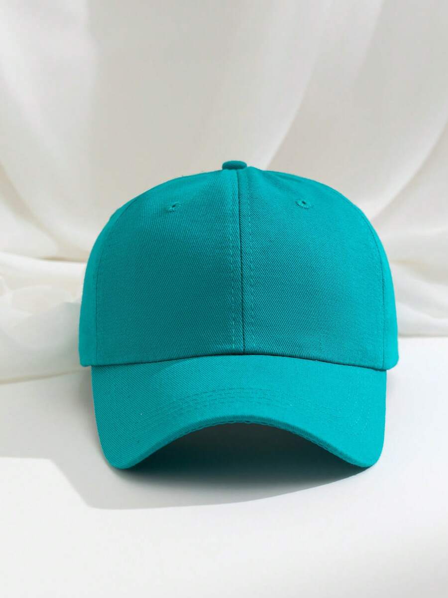 1pc Men's Solid Color Minimalist Sun Visor Baseball Cap, Adjustable Casual Sun Protection Hat Suitable For Valentine's Day, Spring/Autumn Travel, Versatile, Y2K Style Young Men Sun Hat - Lake Green - View 1