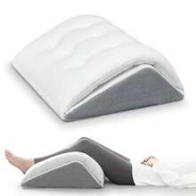 Shinnwa - Almohada de cuña de rodilla patentada convertible para dormir en la espalda almohada triangular de espuma viscoelástica de doble capa para piernas después de la cirugía soporte de rodilla - Blanco - Ver 8