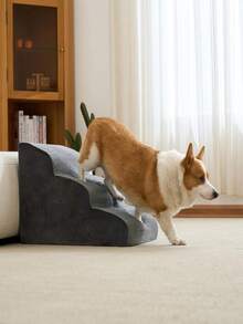 High Density Anti-Slip Textured Foam Pet Stairs - Extra Wide Soft Pad Design, Suitable For Elderly Or Injured Pets And Kittens To Access Bed/Sofa, Fashionable Pet Furniture, Non-Slip Surface, Removable And Washable - Multicolor - View 3